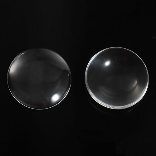 Picture of Transparent Glass Dome Seals Cabochon Round Flatback Clear 50mm(2") Dia, 3 PCs