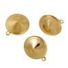 Picture of Brass Charms Round Gold Plated (Can Hold 13mm Dia. Pointed Back Rhinestone) 17mm( 5/8") x 14mm( 4/8"), 5 PCs                                                                                                                                                  