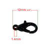 Picture of Zinc Based Alloy Lobster Clasp Findings Black 12mm x 7mm, 30 PCs