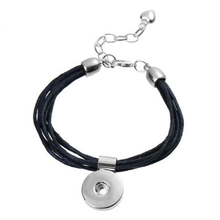 Picture of Wax Rope Snap Button Bracelets Fit / Snap Buttons Round