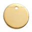 Immagine di Ottone Charms Tondo Oro Placcato Modifiche in bianco di timbratura 10mm Dia, 10 Pz