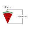 Picture of Acrylic Pendants Watermelon Fruit Red 35mm x 25mm, 5 PCs