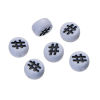Imagen de Acrílico de Cuentas Chicle Ronda , Negro & Blanco " # " Esmalte 7mm Diámetro, Agujero: acerca de 1.1mm, 300 Unidades