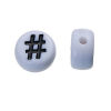 Imagen de Acrílico de Cuentas Chicle Ronda , Negro & Blanco " # " Esmalte 7mm Diámetro, Agujero: acerca de 1.1mm, 300 Unidades