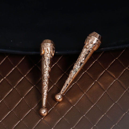 Picture of Zinc Based Alloy Bolo Tie Necklace Tips Cord End Caps Baseball Bat Antique Bronze Message " True Love Healthy " 52mm x 11mm, 2 PCs