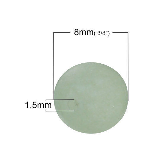 Picture of Stone Light Green Glow In The Dark Gemstone Loose Beads Round About 8mm( 3/8") Dia, Hole: Approx 1.5mm, 5 PCs