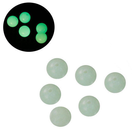 Picture of Stone Light Green Glow In The Dark Gemstone Loose Beads Round About 8mm( 3/8") Dia, Hole: Approx 1.5mm, 5 PCs