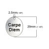 Picture of Zinc Based Alloy Charms Oval Antique Silver Color Message " Carpe Diem " Carved 29mm(1 1/8") x 25mm(1"), 5 PCs