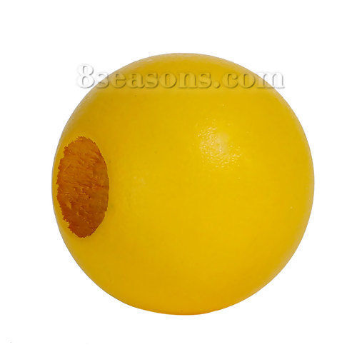 Изображение Древесина Хиноки Бусины Круглые, Желтый 25мм диаметр, 10мм - 9мм, 20 ШТ