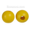 Picture of Hinoki Wood Spacer Beads Round Yellow About 25mm Dia, Hole: Approx 10mm - 9mm, 20 PCs