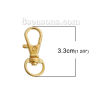 Picture of Zinc Based Alloy Keychain & Keyring Gold Plated 33mm x 13mm, 10 PCs