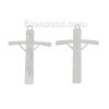 Picture of Zinc Based Alloy Easter Pendants Cross Silver Plated Jesus 63mm(2 4/8") x 44mm(1 6/8"), 2 PCs