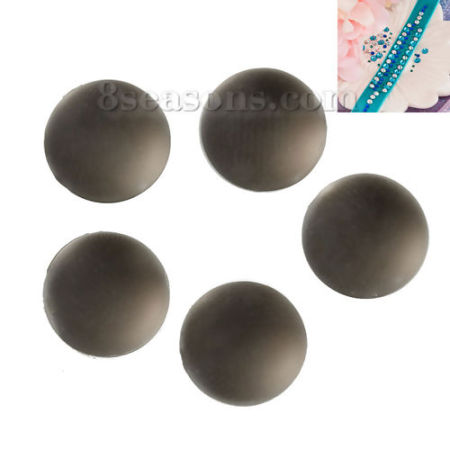 Image de Strass Polaris Imitation Dos Plat en Acrylique Rond Gris Dia. 10mm, 40 Pcs