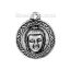 Picture of Zinc Based Alloy Charms Round Disc Antique Silver Color Buddha Statue 25mm(1") x 22mm( 7/8"), 5 PCs