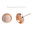 Immagine di Ottone Orecchini a Perno Accessori Tondo Oro Rosa W / Tappi (Addetti: 8mm) 14mm x 10mm posta / filo: ( 0.7mm )， 20 Pz