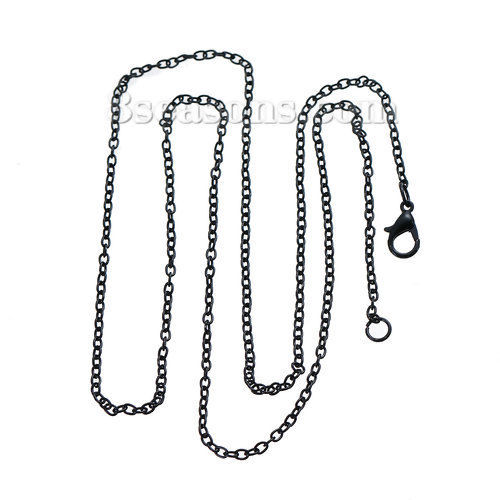 Immagine di Lega di Ferro Collana Nero Cavo Catena lunghezza: 62.0cm ,Dimensione della Catena : 3x2mm , 1 Set