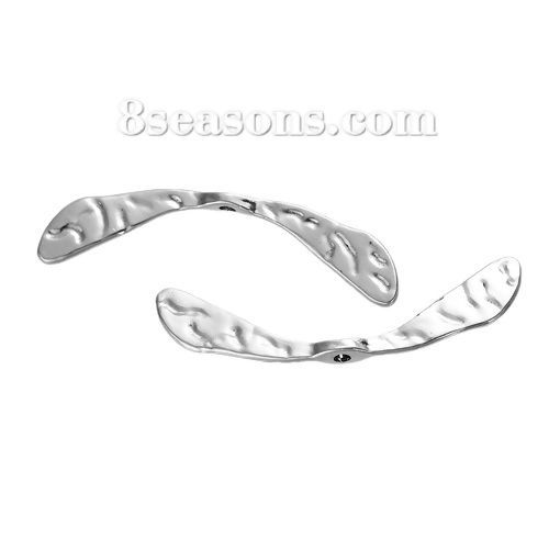 Picture of Zinc Based Alloy Spacer Beads Dragonfly Wing Antique Silver Color About 69mm x 17mm, Hole: Approx 3.2mm, 10 PCs