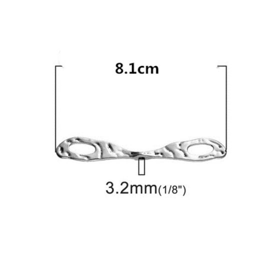 Image de Perles en Alliage de Zinc Ailes de Libellule Argent Vieilli 69mm x 17mm, Taille de Trou: 3.2mm, 10 Pcs