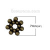 Picture of Zinc Based Alloy Spacer Beads Plum Blossom Antique Bronze About 7mm x 7mm, Hole: Approx 1.6mm, 300 PCs
