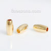 Picture of Brass Spacer Beads Oval 18K Real Gold Plated About 8mm( 3/8") x 4mm( 1/8"), Hole: Approx 1.9mm, 5 PCs                                                                                                                                                         