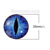 Image de Cabochon Dôme en Verre Rond Couleur au Hasard Yeux Transparent 25mm Dia, 10 Pcs