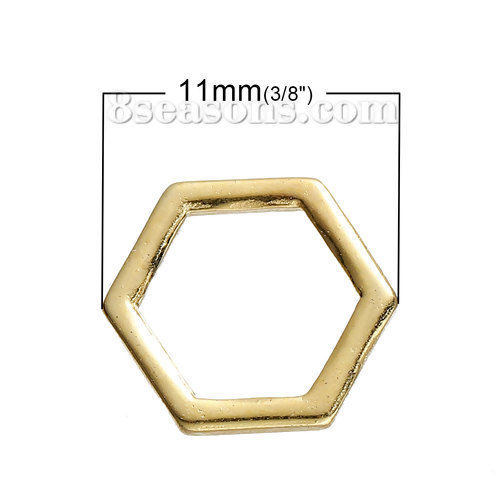 Picture of Zinc Based Alloy Connectors Findings Honeycomb Gold Plated Hollow 11mm x 10mm, 30 PCs