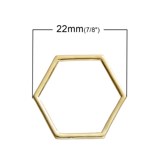 Picture of Zinc Based Alloy Connectors Findings Honeycomb Gold Plated Hollow 22mm x 20mm, 20 PCs