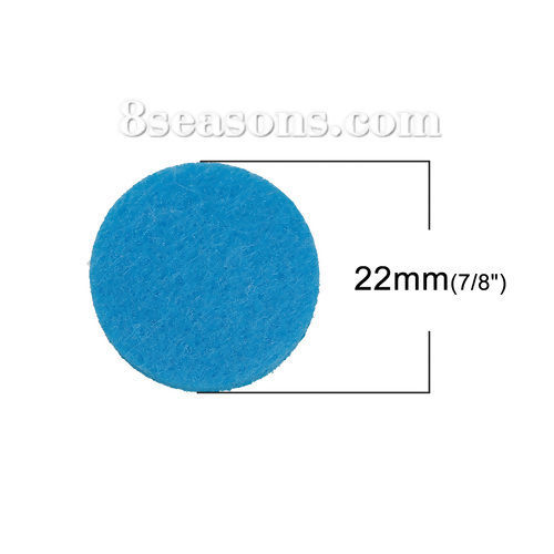 Picture of Nonwovens Felt Oil Diffuser Pads Round Blue 22mm( 7/8") Dia., 20 PCs