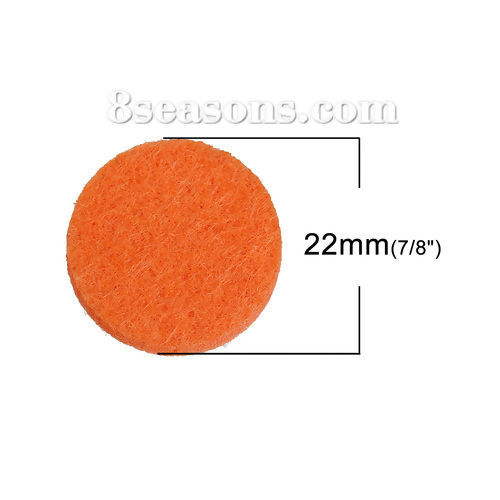 Picture of Nonwovens Felt Oil Diffuser Pads Round Orange 22mm( 7/8") Dia., 20 PCs