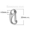 Picture of Zinc Based Alloy Lobster Clasp Findings Silver Tone 22mm x 11mm, 10 PCs