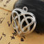 Picture of Brass Charms Heart Silver Tone Celtic Knot Hollow 27mm(1 1/8") x 25mm(1"), 3 PCs                                                                                                                                                                              
