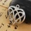 Picture of Brass Charms Heart Silver Tone Celtic Knot Hollow 27mm(1 1/8") x 25mm(1"), 3 PCs
