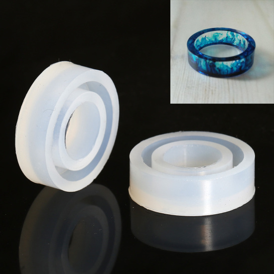 Picture of Silicone Resin Mold Finger Ring White 30mm(1 1/8") Dia., 1 Piece