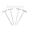 Picture of Iron Based Alloy Head Pins Silver Tone 5.1cm(2") long, 1.2mm (17 gauge) 100 PCs