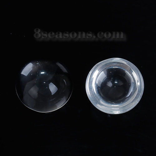 Picture of Transparent Glass High Dome Seals Cabochon Round Clear 18mm( 6/8") Dia, 30 PCs