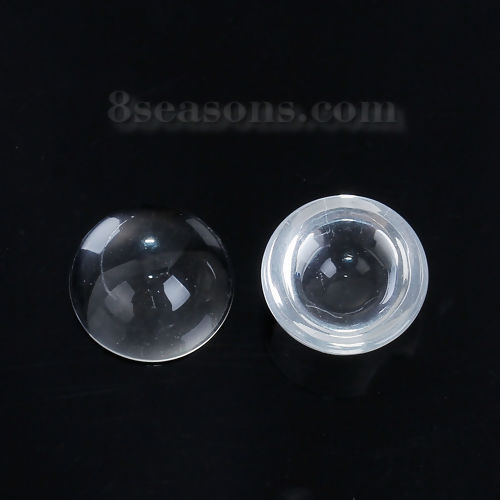 Picture of Transparent Glass High Dome Seals Cabochon Round Clear 12mm( 4/8") Dia, 50 PCs