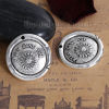 Imagen de Aleación del Cinc Sello de Cera Colgantes Ronda Plata Antigua Mensaje " RIEN SANS TOI " 30mm x 29mm, 5 Unidades