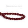 Picture of 1 Strand (Approx 112 PCs/Strand) Glass Beads For DIY Jewelry Making Round Wine Red Faceted About 4mm x 3mm, Hole: Approx 1mm, 41cm(16 1/8") long