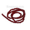 Picture of 1 Strand (Approx 112 PCs/Strand) Glass Beads For DIY Jewelry Making Round Wine Red Faceted About 4mm x 3mm, Hole: Approx 1mm, 41cm(16 1/8") long