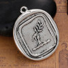 Picture of Zinc Based Alloy Wax Seal Pendants Irregular Antique Silver Leaf 36mm(1 3/8") x 29mm(1 1/8"), 3 PCs