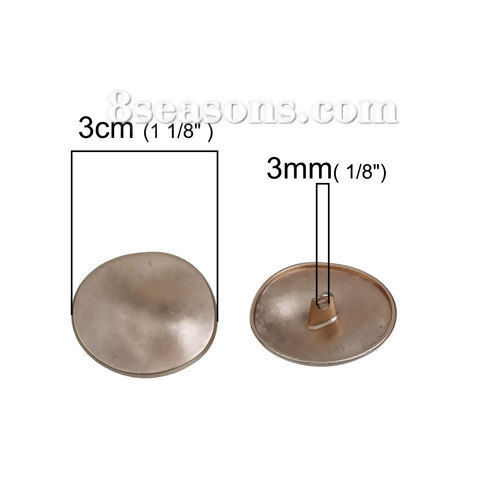 Picture of Zinc Based Alloy Metal Sewing Shank Buttons Irregular Light Golden Oval  30mm(1 1/8") x 27mm(1 1/8"), 10 PCs
