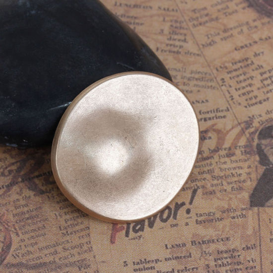 Picture of Zinc Based Alloy Metal Sewing Shank Buttons Irregular Light Golden Oval  30mm(1 1/8") x 27mm(1 1/8"), 10 PCs