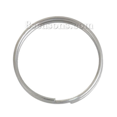 30 PCs 20mm Dia., 1mm(18 gauge) 304 Stainless Steel Double Split Jump Rings Findings For Jewelry Making Silver Tone Round