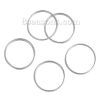 Picture of 30 PCs 20mm Dia., 1mm(18 gauge) 304 Stainless Steel Double Split Jump Rings Findings For Jewelry Making Silver Tone Round