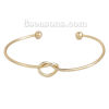 Picture of Open Cuff Bangles Bracelets Gold Plated Knot 18cm(7 1/8") long, 1 Piece