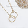Picture of Necklace Gold Plated Double Circle Ring Hollow 46.7cm(18 3/8") long, 1 Piece