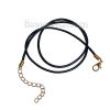 Picture of Cowhide Leather Necklace Black 44.5cm(17 4/8") long, 5 PCs