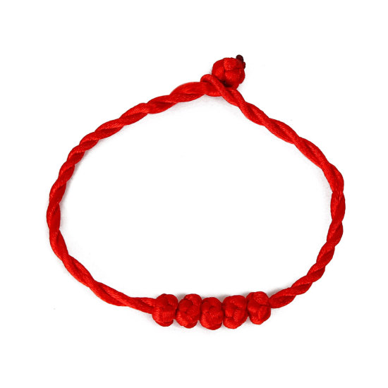Image de Kabbale Bracelet d'Amitié Rouge en Polyester 20.2cm - 18.5cm long, 2 Pièces