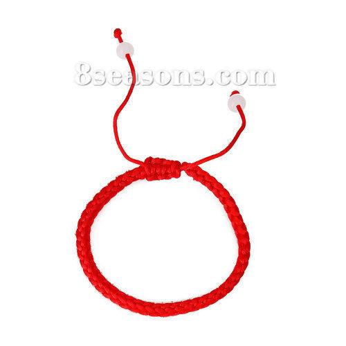 Picture of Polyester Kabbalah Red String Braided Friendship Bracelets 27.5cm(10 7/8") long, 2 PCs