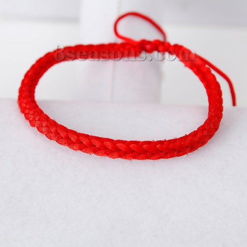 Image de Kabbale Bracelet d'Amitié Rouge en Polyester 27.5cm long, 2 Pièces